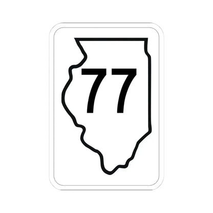 Illinois 77 1950 (Illinois) (Road Sign) STICKER Vinyl Kiss-Cut Decal 4 Inch White - The Sticker Space