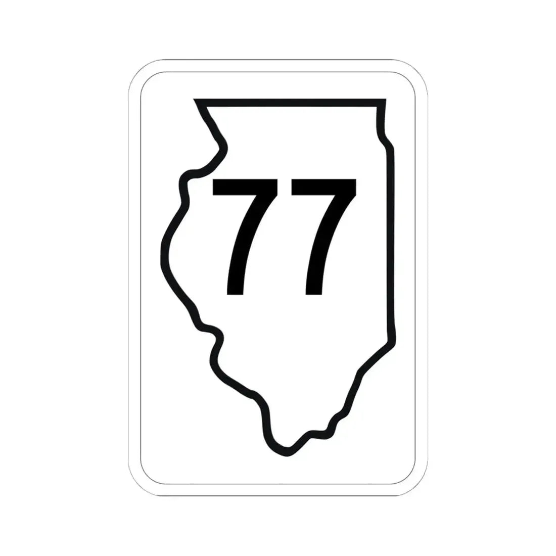 Illinois 77 1950 (Illinois) (Road Sign) STICKER Vinyl Kiss-Cut Decal 6 Inch White - The Sticker Space