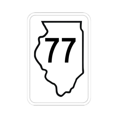 Illinois 77 1950 (Illinois) (Road Sign) STICKER Vinyl Kiss-Cut Decal 6 Inch White - The Sticker Space