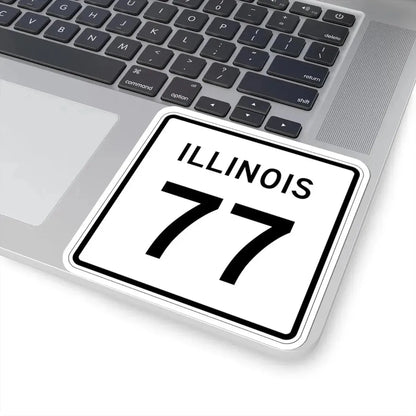 Illinois 77 (Illinois) (Road Sign) STICKER Vinyl Kiss-Cut Decal - The Sticker Space