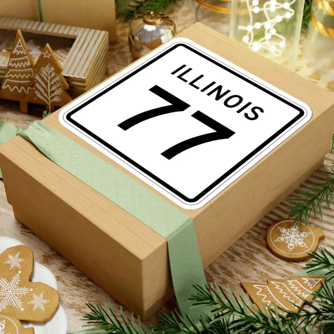 Illinois 77 (Illinois) (Road Sign) STICKER Vinyl Kiss-Cut Decal - The Sticker Space