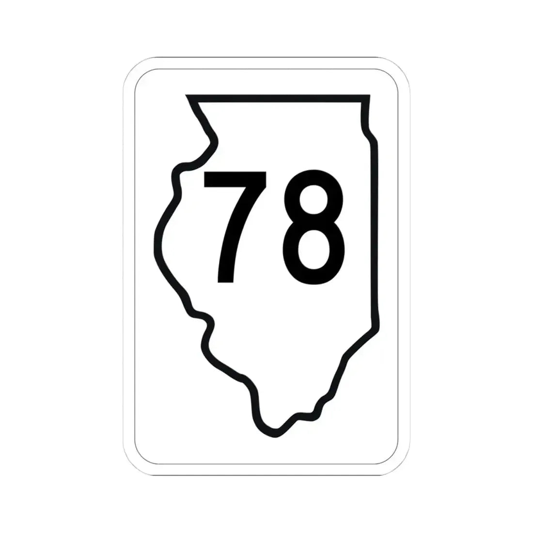 Illinois 78 1950 (Illinois) (Road Sign) STICKER Vinyl Kiss-Cut Decal 4 Inch White - The Sticker Space