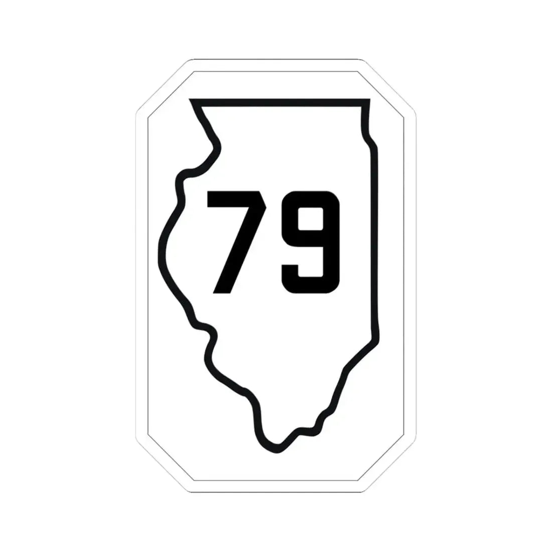 Illinois 79 1926 (Illinois) (Road Sign) STICKER Vinyl Kiss-Cut Decal 3 Inch White - The Sticker Space