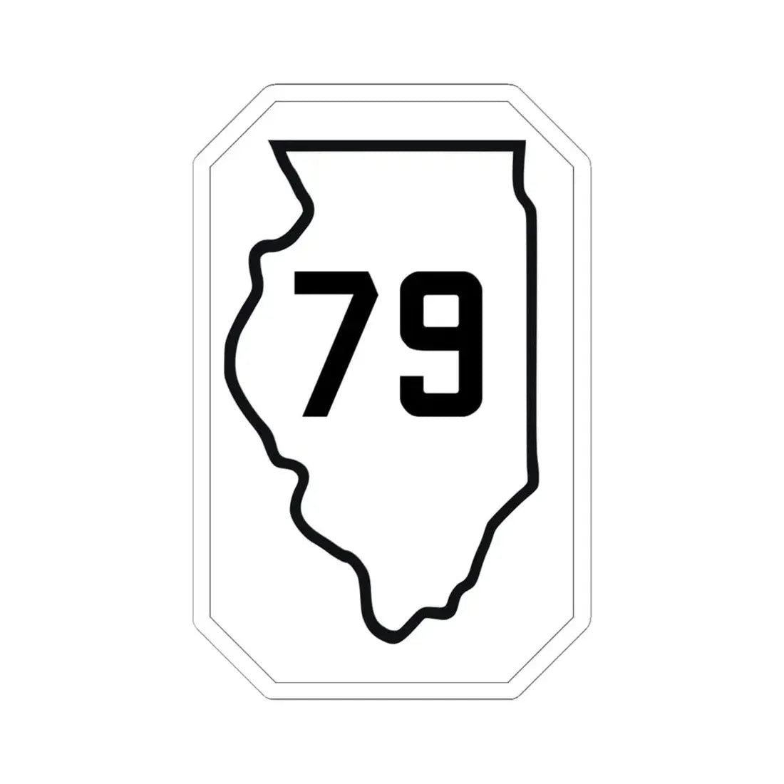 Illinois 79 1926 (Illinois) (Road Sign) STICKER Vinyl Kiss-Cut Decal 6 Inch White - The Sticker Space