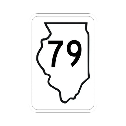 Illinois 79 1950 (Illinois) (Road Sign) STICKER Vinyl Kiss-Cut Decal 2 Inch White - The Sticker Space