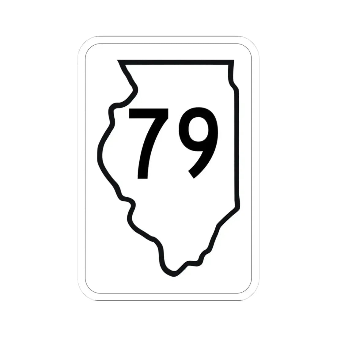 Illinois 79 1950 (Illinois) (Road Sign) STICKER Vinyl Kiss-Cut Decal 3 Inch White - The Sticker Space