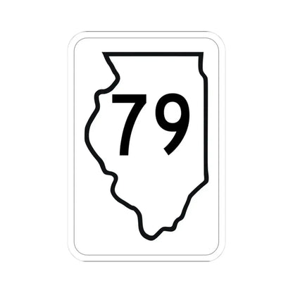 Illinois 79 1950 (Illinois) (Road Sign) STICKER Vinyl Kiss-Cut Decal 3 Inch White - The Sticker Space