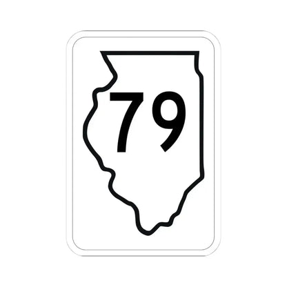 Illinois 79 1950 (Illinois) (Road Sign) STICKER Vinyl Kiss-Cut Decal 4 Inch White - The Sticker Space