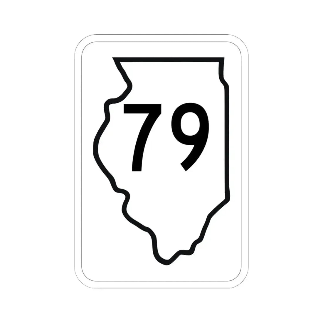 Illinois 79 1950 (Illinois) (Road Sign) STICKER Vinyl Kiss-Cut Decal 6 Inch White - The Sticker Space