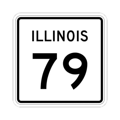 Illinois 79 (Illinois) (Road Sign) STICKER Vinyl Kiss-Cut Decal 6 Inch White - The Sticker Space
