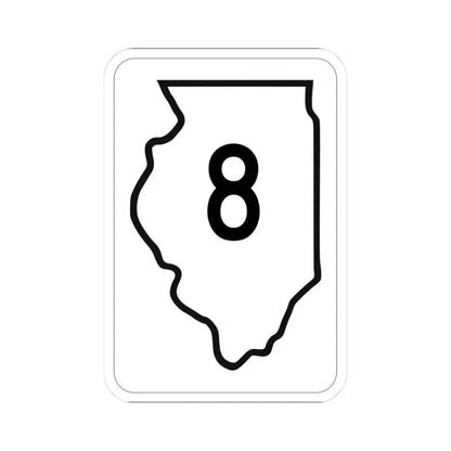 Illinois 8 1950 (Illinois) (Road Sign) STICKER Vinyl Kiss-Cut Decal 3 Inch White - The Sticker Space
