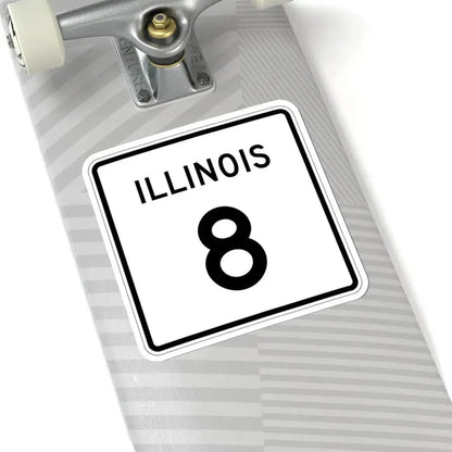 Illinois 8 (Illinois) (Road Sign) STICKER Vinyl Kiss-Cut Decal - The Sticker Space