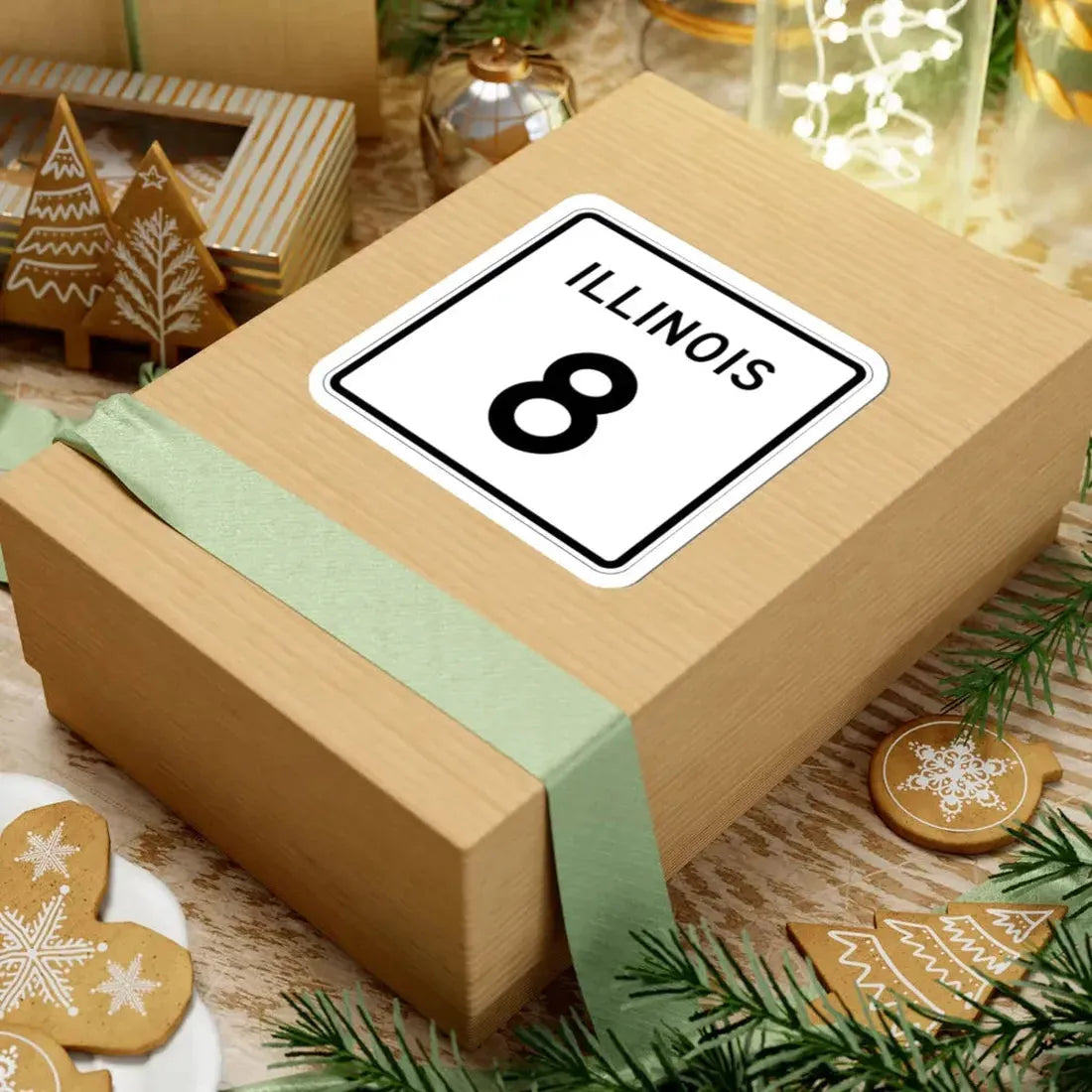 Illinois 8 (Illinois) (Road Sign) STICKER Vinyl Kiss-Cut Decal - The Sticker Space