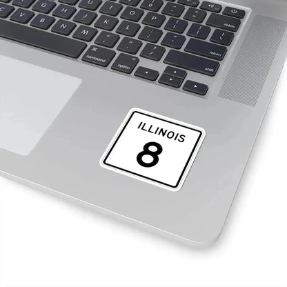 Illinois 8 (Illinois) (Road Sign) STICKER Vinyl Kiss-Cut Decal - The Sticker Space