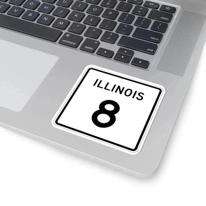 Illinois 8 (Illinois) (Road Sign) STICKER Vinyl Kiss-Cut Decal - The Sticker Space