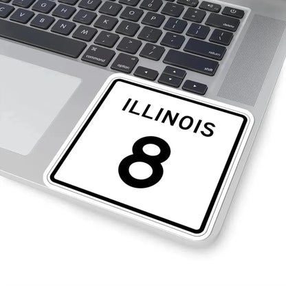 Illinois 8 (Illinois) (Road Sign) STICKER Vinyl Kiss-Cut Decal - The Sticker Space