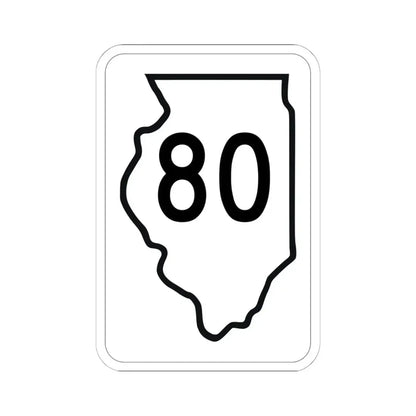 Illinois 80 1950 (Illinois) (Road Sign) STICKER Vinyl Kiss-Cut Decal 6 Inch White - The Sticker Space