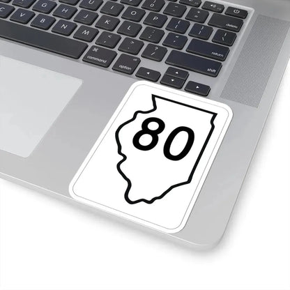 Illinois 80 1950 (Illinois) (Road Sign) STICKER Vinyl Kiss-Cut Decal - The Sticker Space