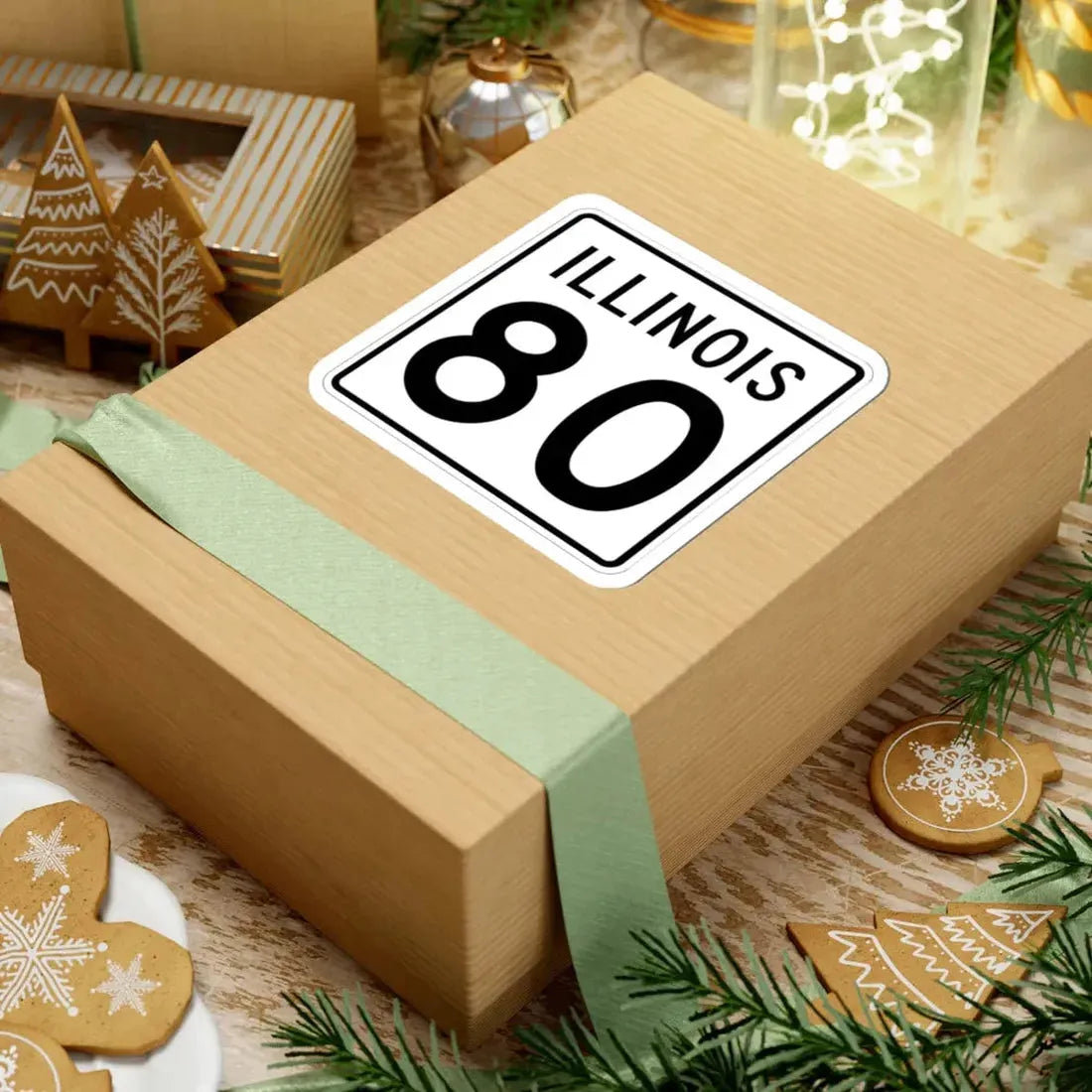 Illinois 80 1960 (Illinois) (Road Sign) STICKER Vinyl Kiss-Cut Decal - The Sticker Space