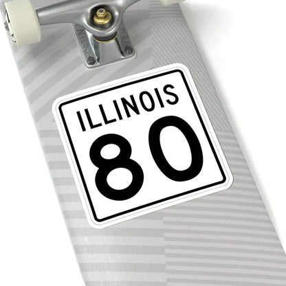 Illinois 80 1960 (Illinois) (Road Sign) STICKER Vinyl Kiss-Cut Decal - The Sticker Space