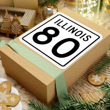 Illinois 80 1960 (Illinois) (Road Sign) STICKER Vinyl Kiss-Cut Decal - The Sticker Space