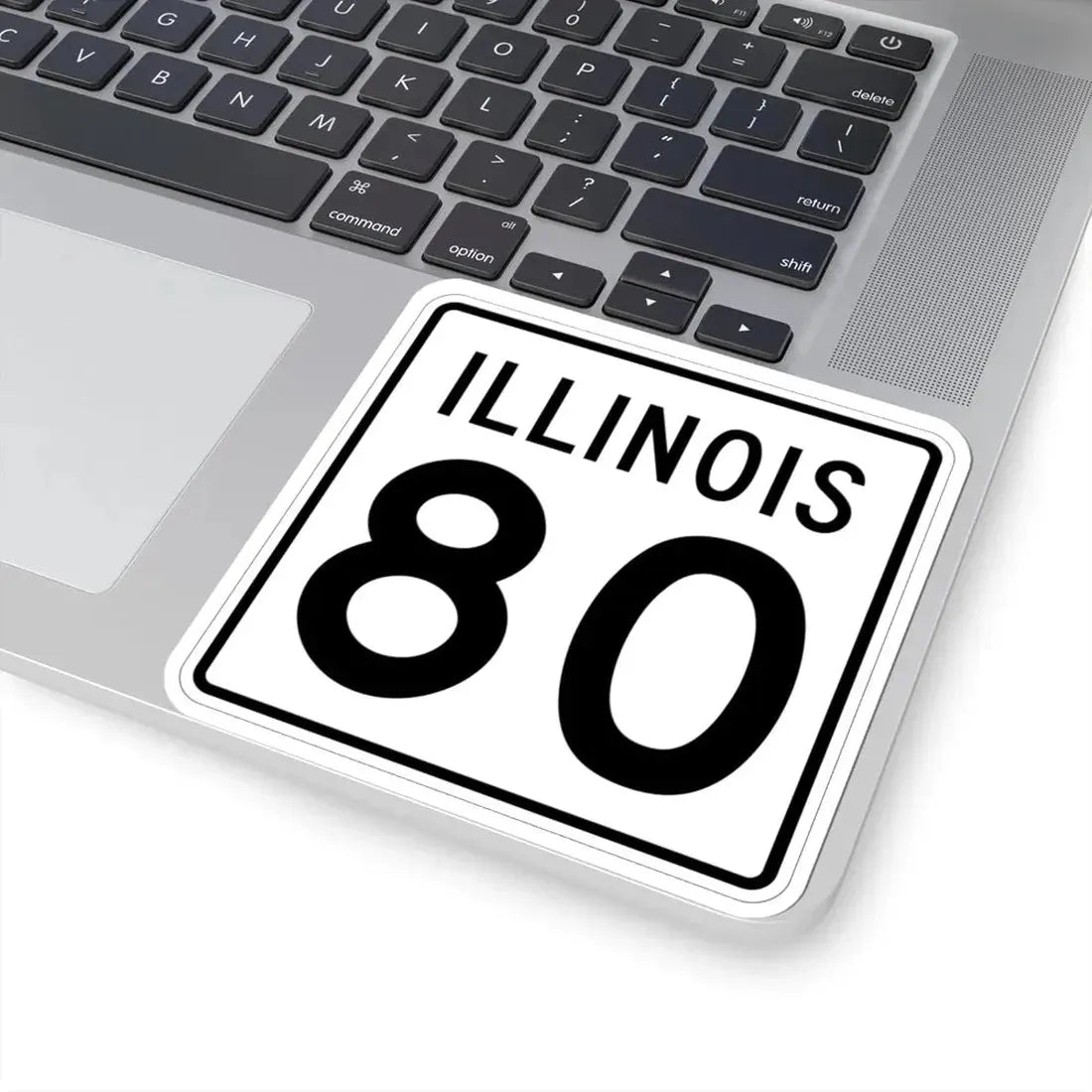 Illinois 80 1960 (Illinois) (Road Sign) STICKER Vinyl Kiss-Cut Decal - The Sticker Space