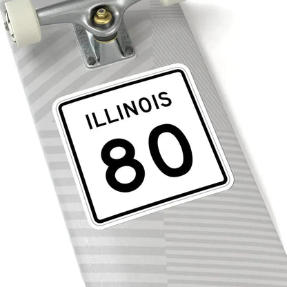 Illinois 80 (Illinois) (Road Sign) STICKER Vinyl Kiss-Cut Decal - The Sticker Space