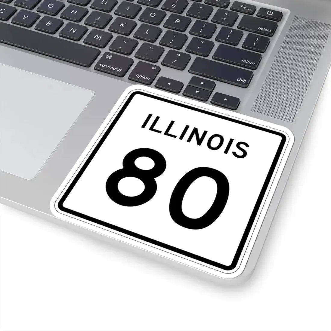Illinois 80 (Illinois) (Road Sign) STICKER Vinyl Kiss-Cut Decal - The Sticker Space