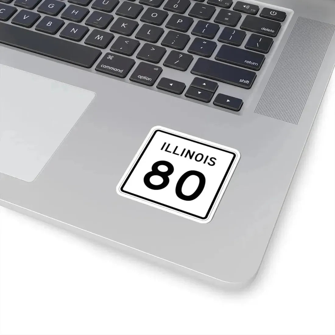 Illinois 80 (Illinois) (Road Sign) STICKER Vinyl Kiss-Cut Decal - The Sticker Space