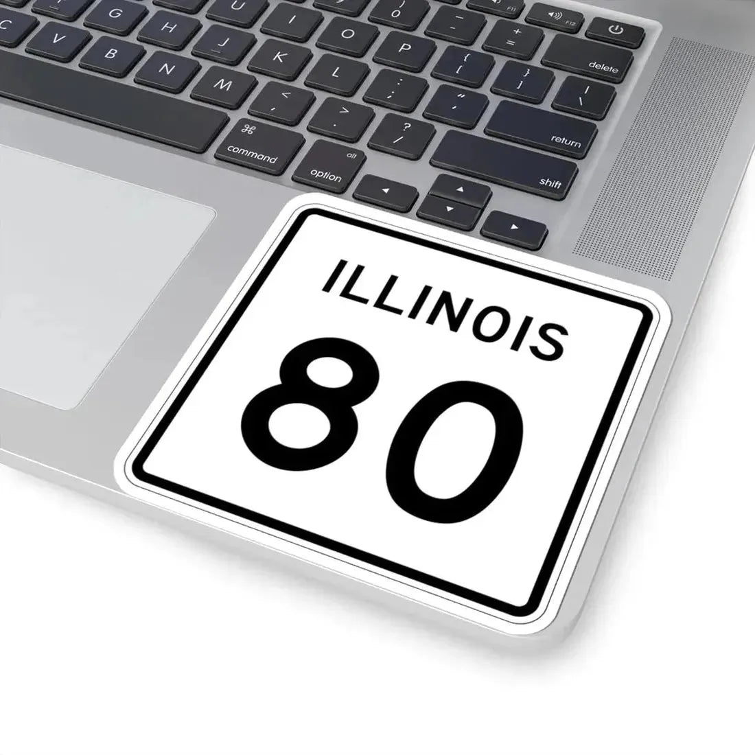 Illinois 80 (Illinois) (Road Sign) STICKER Vinyl Kiss-Cut Decal - The Sticker Space