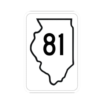 Illinois 81 1950 (Illinois) (Road Sign) STICKER Vinyl Kiss-Cut Decal 2 Inch White - The Sticker Space