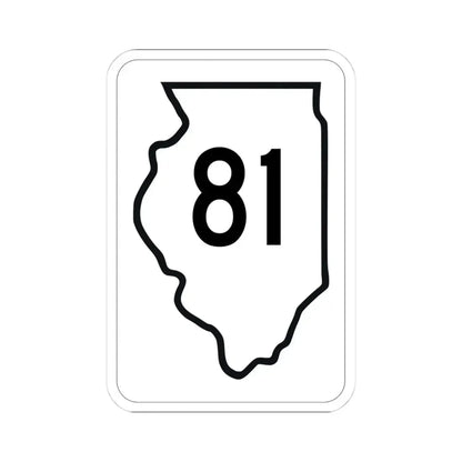 Illinois 81 1950 (Illinois) (Road Sign) STICKER Vinyl Kiss-Cut Decal 4 Inch White - The Sticker Space