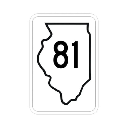 Illinois 81 1950 (Illinois) (Road Sign) STICKER Vinyl Kiss-Cut Decal 6 Inch White - The Sticker Space