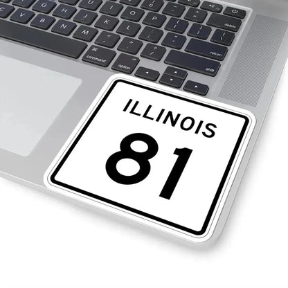 Illinois 81 (Illinois) (Road Sign) STICKER Vinyl Kiss-Cut Decal - The Sticker Space