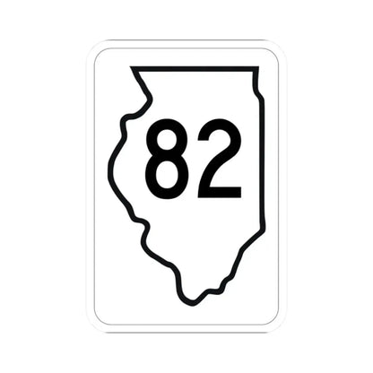 Illinois 82 1950 (Illinois) (Road Sign) STICKER Vinyl Kiss-Cut Decal 2 Inch White - The Sticker Space