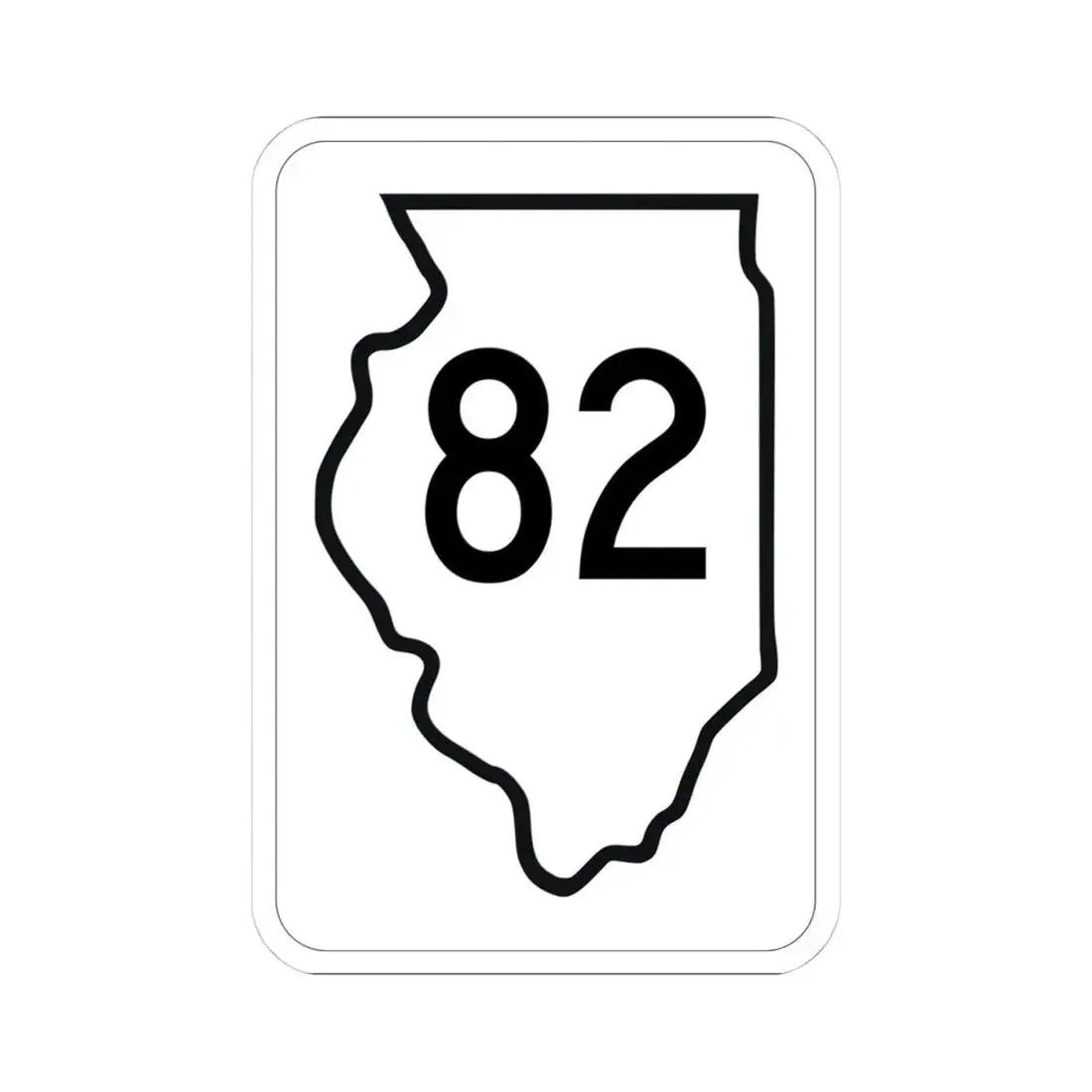 Illinois 82 1950 (Illinois) (Road Sign) STICKER Vinyl Kiss-Cut Decal 4 Inch White - The Sticker Space