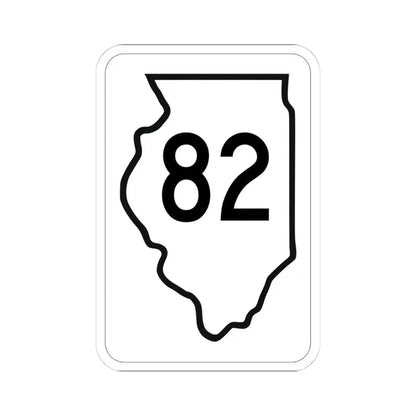 Illinois 82 1950 (Illinois) (Road Sign) STICKER Vinyl Kiss-Cut Decal 4 Inch White - The Sticker Space