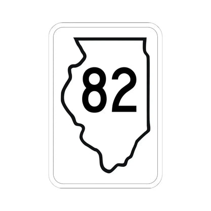 Illinois 82 1950 (Illinois) (Road Sign) STICKER Vinyl Kiss-Cut Decal 6 Inch White - The Sticker Space