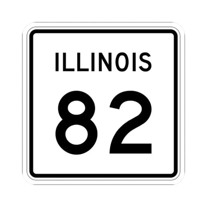 Illinois 82 (Illinois) (Road Sign) STICKER Vinyl Kiss-Cut Decal 2 Inch White - The Sticker Space