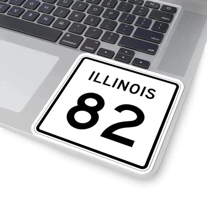 Illinois 82 (Illinois) (Road Sign) STICKER Vinyl Kiss-Cut Decal - The Sticker Space