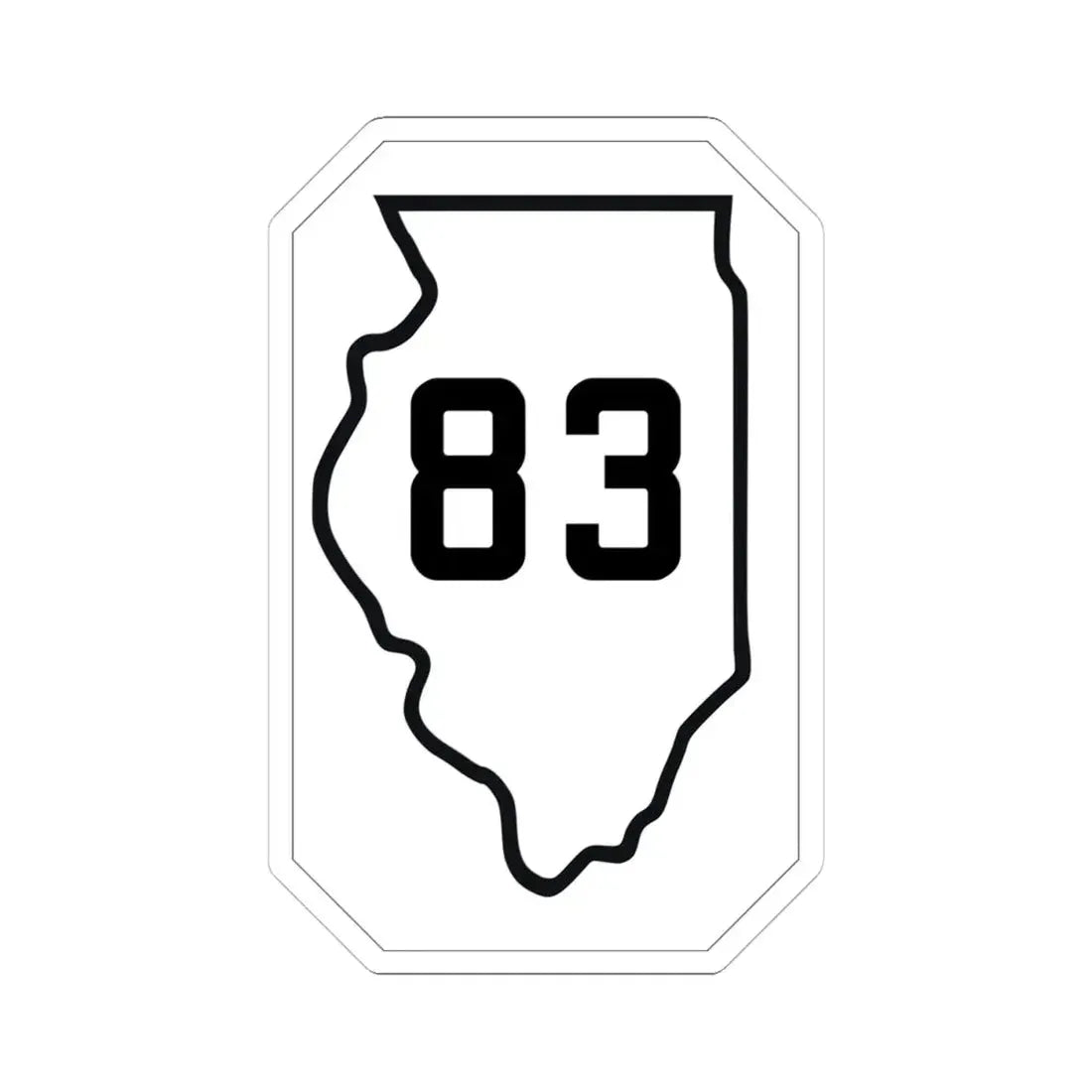 Illinois 83 1926 (Illinois) (Road Sign) STICKER Vinyl Kiss-Cut Decal 4 Inch White - The Sticker Space