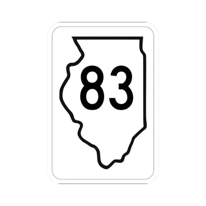 Illinois 83 1950 (Illinois) (Road Sign) STICKER Vinyl Kiss-Cut Decal 2 Inch White - The Sticker Space
