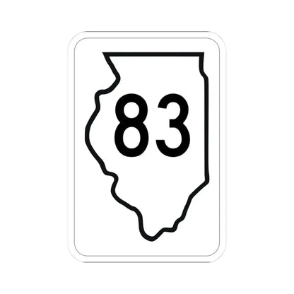 Illinois 83 1950 (Illinois) (Road Sign) STICKER Vinyl Kiss-Cut Decal 3 Inch White - The Sticker Space