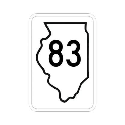 Illinois 83 1950 (Illinois) (Road Sign) STICKER Vinyl Kiss-Cut Decal 4 Inch White - The Sticker Space
