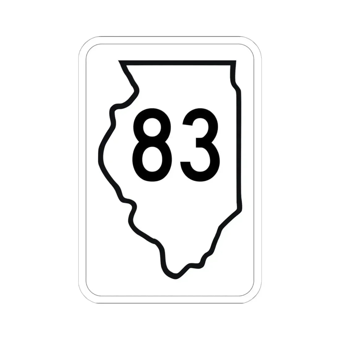 Illinois 83 1950 (Illinois) (Road Sign) STICKER Vinyl Kiss-Cut Decal 6 Inch White - The Sticker Space
