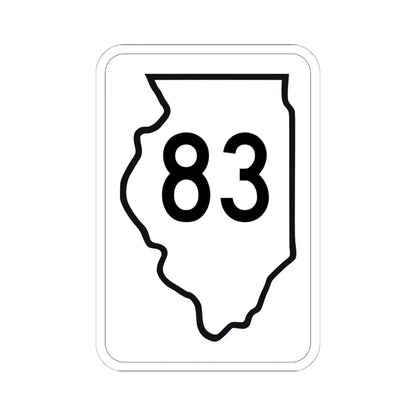 Illinois 83 1950 (Illinois) (Road Sign) STICKER Vinyl Kiss-Cut Decal 6 Inch White - The Sticker Space