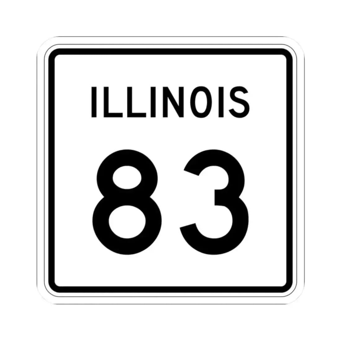 Illinois 83 (Illinois) (Road Sign) STICKER Vinyl Kiss-Cut Decal 2 Inch White - The Sticker Space