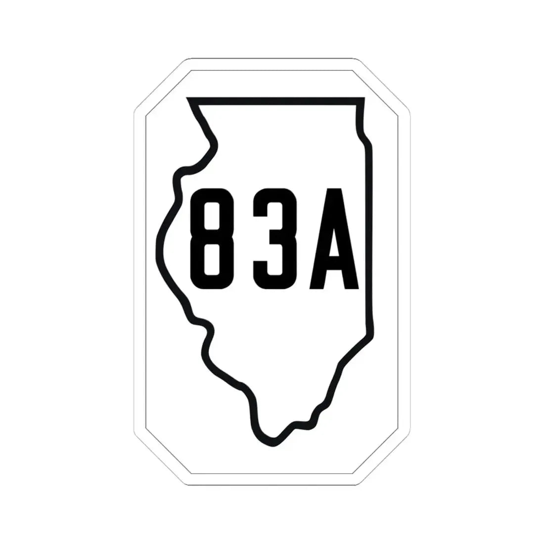 Illinois 83A 1926 (Illinois) (Road Sign) STICKER Vinyl Kiss-Cut Decal 4 Inch White - The Sticker Space