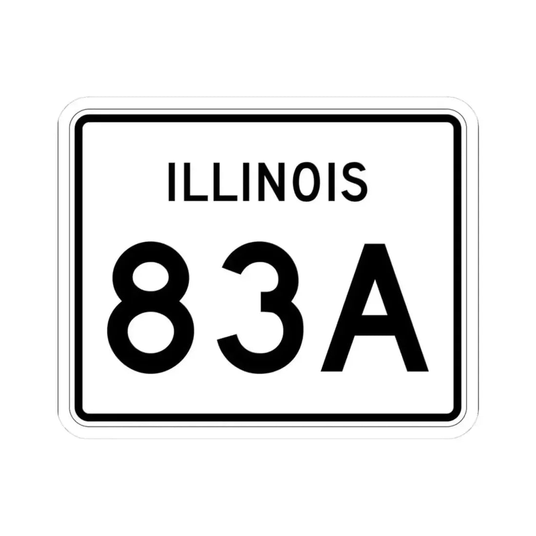 Illinois 83A (Illinois) (Road Sign) STICKER Vinyl Kiss-Cut Decal 3 Inch White - The Sticker Space