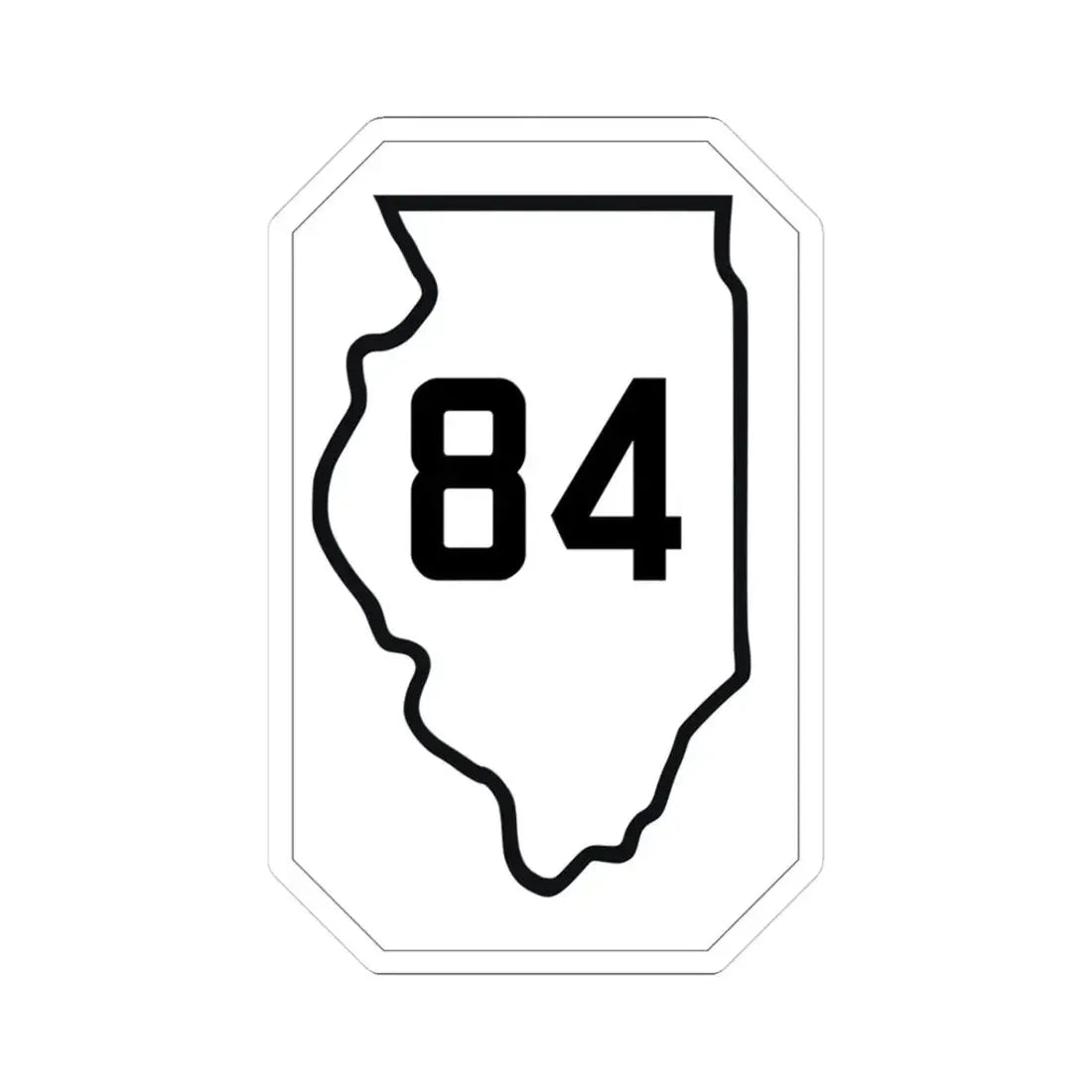 Illinois 84 1926 (Illinois) (Road Sign) STICKER Vinyl Kiss-Cut Decal 3 Inch White - The Sticker Space